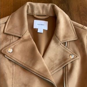 Faux suede moto jacket